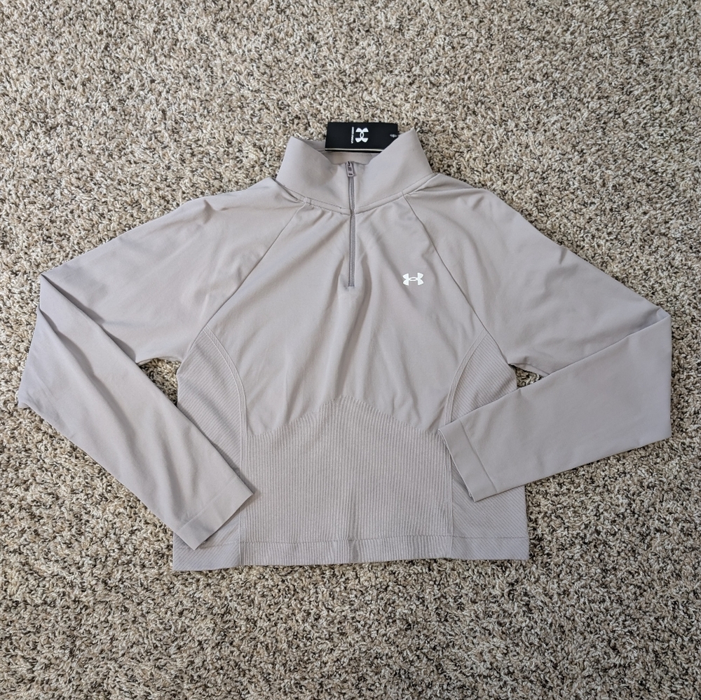 NWT Under Armour Vanish Seamless 1/4 Zip Crop Long Sleeve Top
